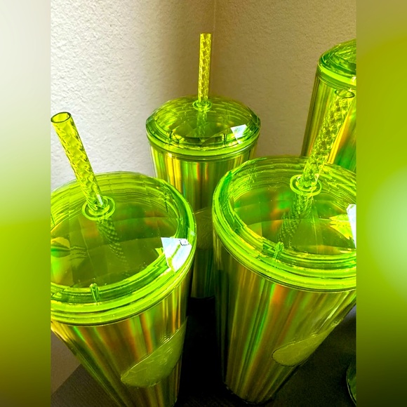 Starbucks Lime Green Iridescent Dome Lid Venti 24oz Cold Cup Tumbler - Picture 3 of 4